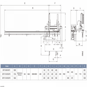 cinque asse sulla trave robot, brtv08i / 10w / 12w ds5pc