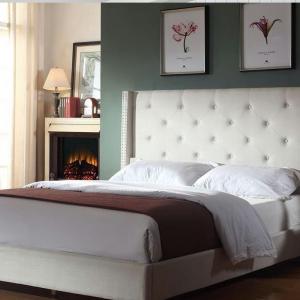 stanza tappezzata testiera stile moderno tessuto letto king size imposta