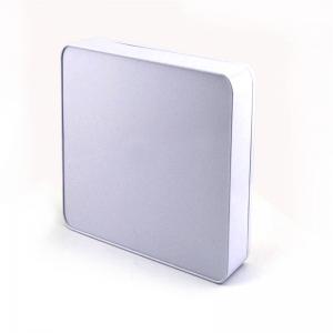 Scatola in latta biscotto rettangolare stampata personalizzata per alimenti con logo in rilievo