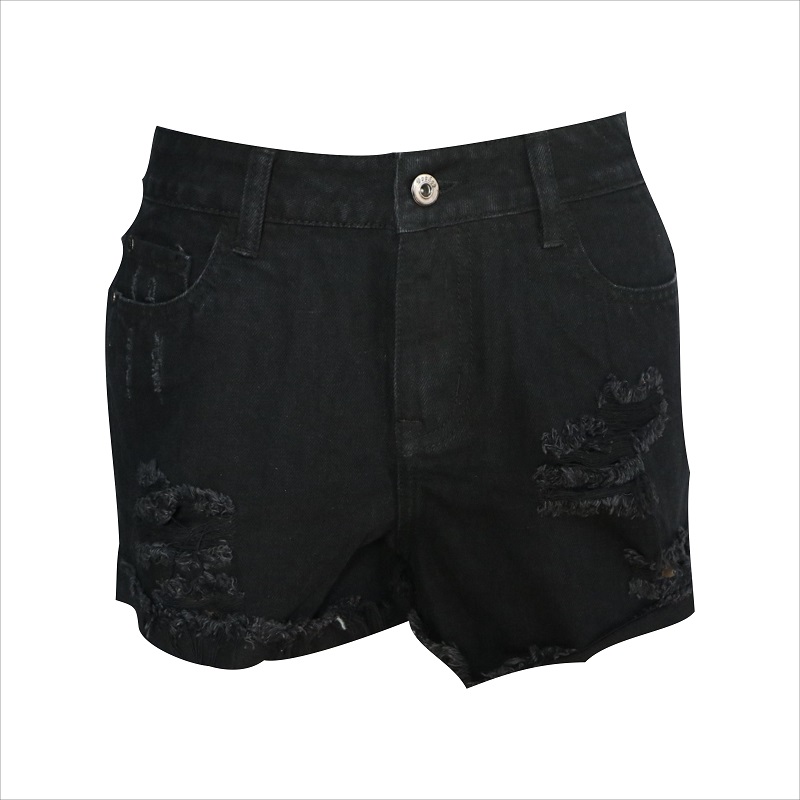 denim nero rip short WS1434