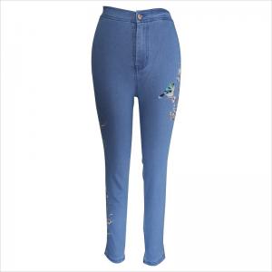 jeans skinny blu ricamo moda WS10123