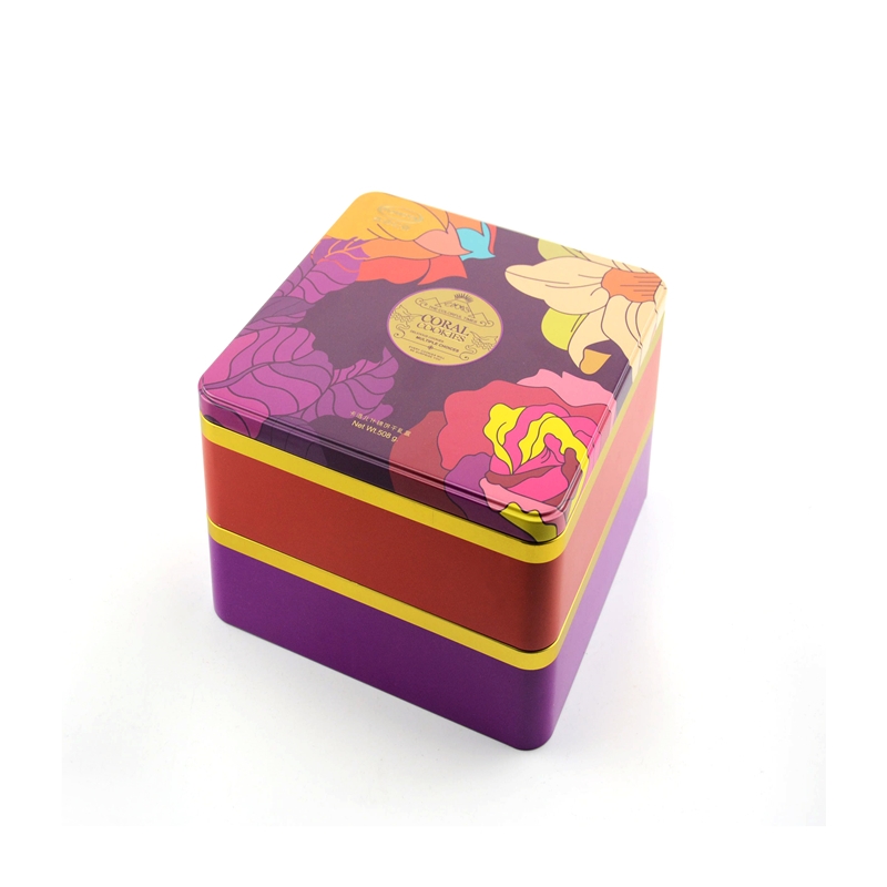 Scatola di latta quadrata di vendita calda per mooncake, confezione di biscotti