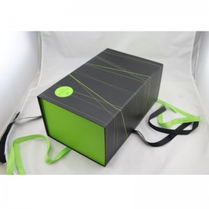 scatola di imballaggio regalo di carta magnetica pieghevole con nastro