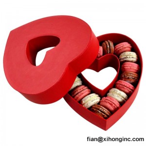Scatola di cartone stampata al cioccolato stampata a forma di cuore di nuovo design di lusso