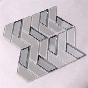 hmb32 beidge levigati aringhe osso 12x12 decorativi cava piastrelle levigati vetro mosaico