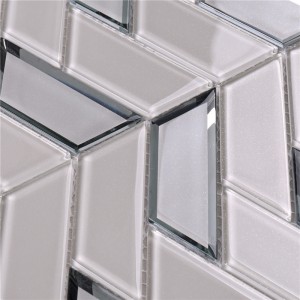 hmb32 beidge levigati aringhe osso 12x12 decorativi cava piastrelle levigati vetro mosaico