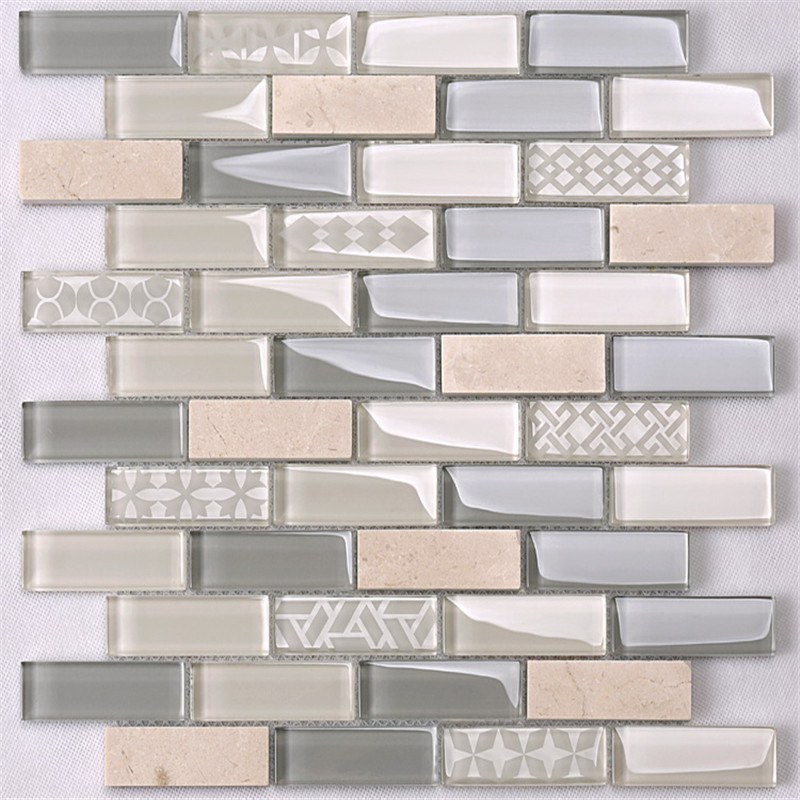 bella unica rotta design vetro cristallo strip mosaico tessere