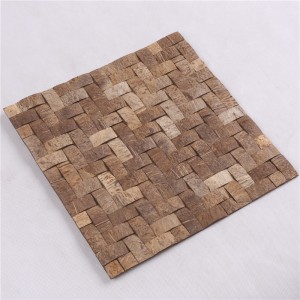 yk03 naturale square di cocco mosaico tessere di legno in mosaico tessere