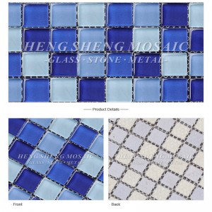 hxb104 antiscivolo vetro mosaico a tessere quadrate di piscina mosaico piastrelle blu