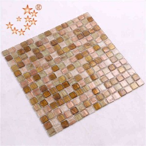 rosa d'oro di vetro mosaico unico lusso iridescenti cucina paraspruzzi mattonella