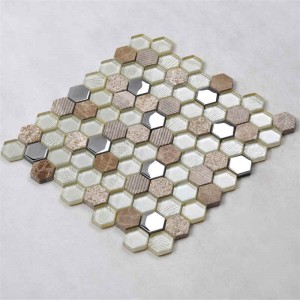 la ceramica color argento glitter hexagon muro piastrelle cucina paraspruzzi vetro mosaico