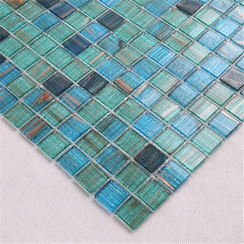 linea iridescente vetro mosaico d'oro piscina piastrelle per vendita