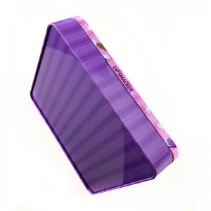 Piccola scatola di latta cosmetica quadrata per lucidalabbra con finestra in PVC