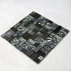 Resina mix lamina d'oro e rotto mosaico ceramico metallico muro piastrella