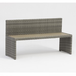 tavolo da giardino in alluminio rattan rettangolo panchina arredo da esterno con portaombrelli