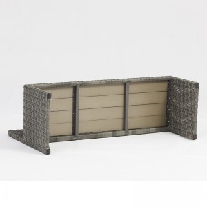 tavolo da giardino in alluminio rattan rettangolo panchina arredo da esterno con portaombrelli