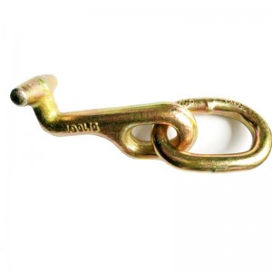 Gancio T G70 forgiato con maglia saldata giallo placcato