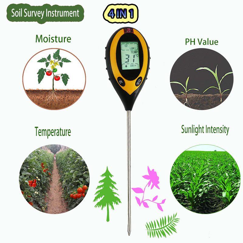 Tester di umidità del suolo del terreno per utensili da giardino al chiuso lunghezza 198 mm Sonda lunga