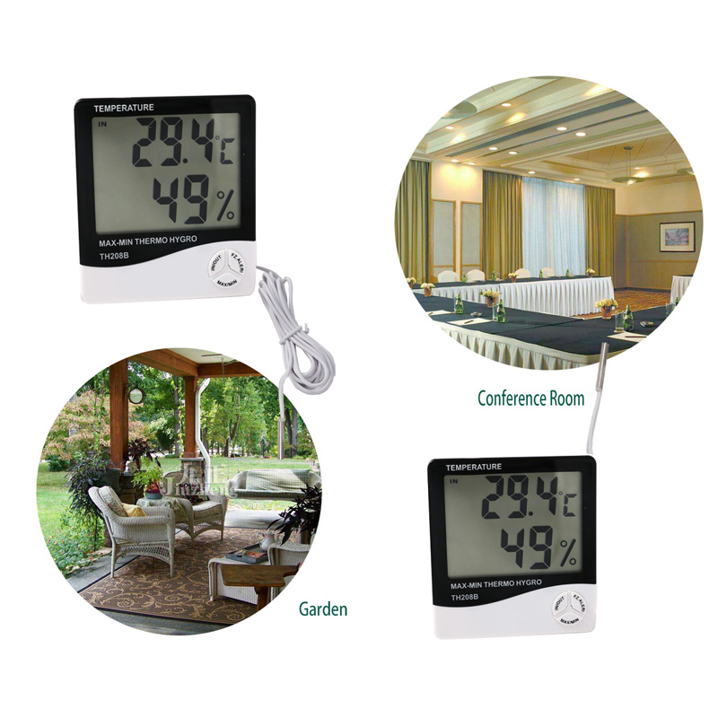Igrometro da interno per esterno con display LCD a grande display ecologico