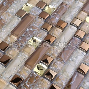 HY06 Autoadesivi della parete all'ingrosso mescolano le mattonelle di vetro di cristallo di colore morrors le immagini del mosaico