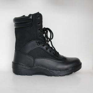 Stivale tattico con tomaia in pelle rivestita in PU nero