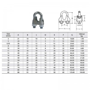Clip di filo metallico malleabile zincata DIN 741