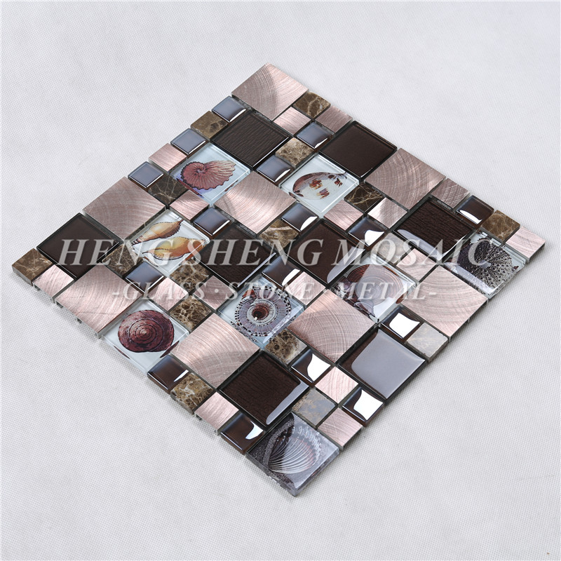 HYC12 All'ingrosso Antique Ice Crackle ceramica mosaico piastrelle in vetro misto metropolitana per cucina Backsplash