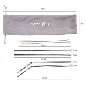 SUS304 (18/8) Paglia metallica | Cannucce per alimenti in acciaio inossidabile per uso alimentare | Cannucce riutilizzabili in metallo