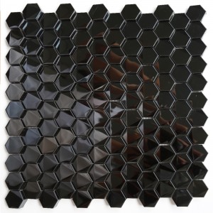 Piastrelle mosaico esagonale nero bagno cucina Blacsplash in acciaio inox