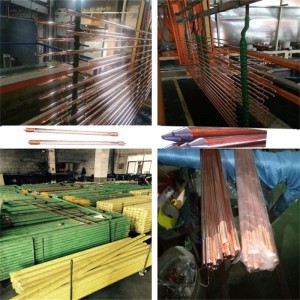 Asta di messa a terra d'acciaio rivestita di rame di alta qualità, verga di terra legata rame