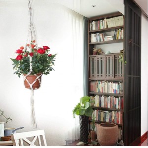 Appendiabiti fatto a mano in corda di cotone per vasi rotondi e quadrati regalo (vaso non incluso)