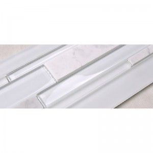 HSD131 Vendita calda Ultimo disegno Bianco Carrara Marmo misto vetro mosaico cucina Backsplash Subway Tile