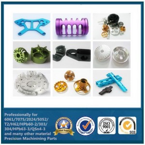 fresatura e tornitura CNC Pezzi meccanici in alluminio anodizzato colorato