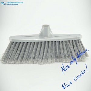 Scopa in plastica di colore grigio Akbrand con apertura lunga e sottile nel pannello