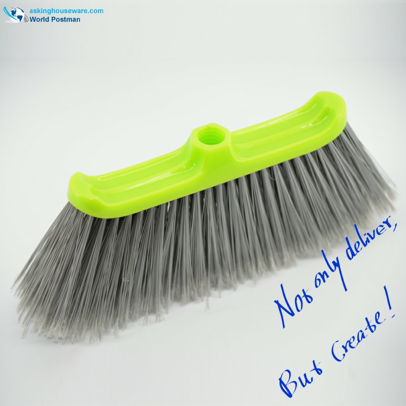 Akbrand Plastic Broom Head con pennello verde e setole grigie