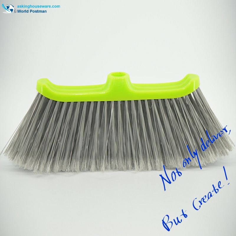 Akbrand Plastic Broom Head con pennello verde e setole grigie