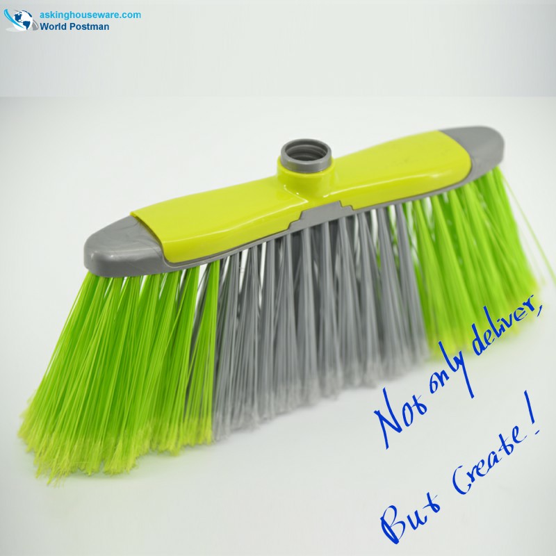 Akbrand Plastic Broom Head con spazzolino Shape Shuttle e setole lunghe colorate