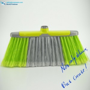 Akbrand Plastic Broom Head con spazzolino Shape Shuttle e setole lunghe colorate