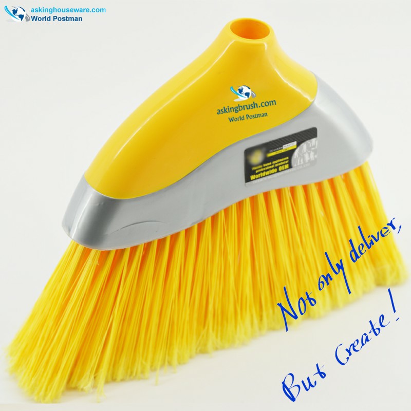 Akbrand Plastic Broom Head con triangolo Brush Board e setole lunghe e acclive