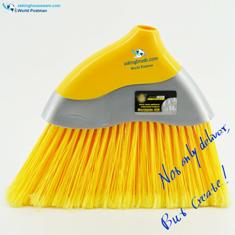 Akbrand Plastic Broom Head con triangolo Brush Board e setole lunghe e acclive