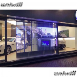 Schermo a LED trasparente della maglia di vetro dell'esposizione di LED di colore pieno del produttore di alta qualità / P3.91