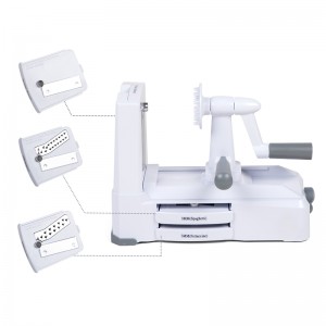 Affettatrice per verdure a mandola regolabile con 3 lame in acciaio inox