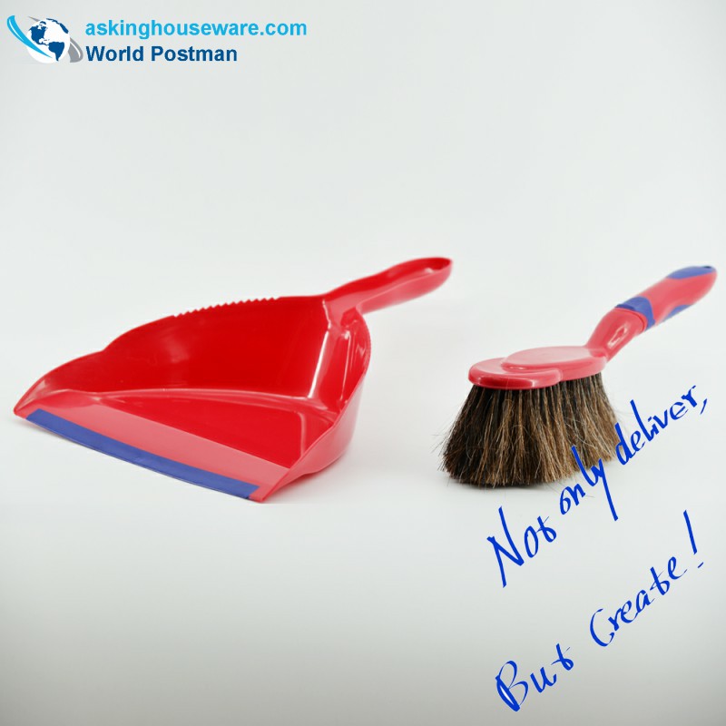 Akbrand Dustpan Brush Broom con setole a coda di cavallo