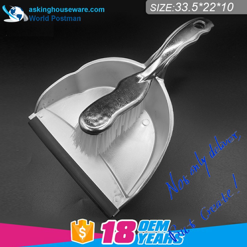 Akbrand Semicircle Dustpan Brush Broom con rivestimento in argento