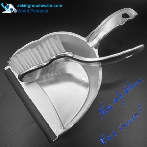 Akbrand Semicircle Dustpan Brush Broom con rivestimento in argento