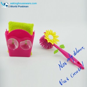 Akbrand Kitchen Cleaning Brush e Storage Secchio Set con ventose e Sponge Scour