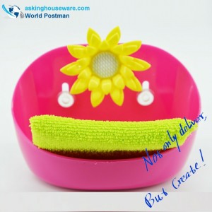 Akbrand Kitchen Cleaning Sponge Set di secchio per lavaggio e stoccaggio con ventose