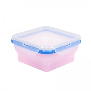 Contenitore di pranzo pieghevole del silicone del contenitore di alimento quadrato ecologico libero BPA per i bambini