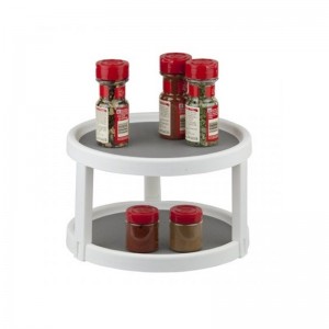 Giradischi non a 2 piani per dispensa Lazy Susan Giradischi a 12 pollici, bianco / grigio