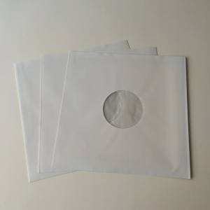 Maniche interne da record in carta bianca 33RPM con foro per 12 dischi in vinile